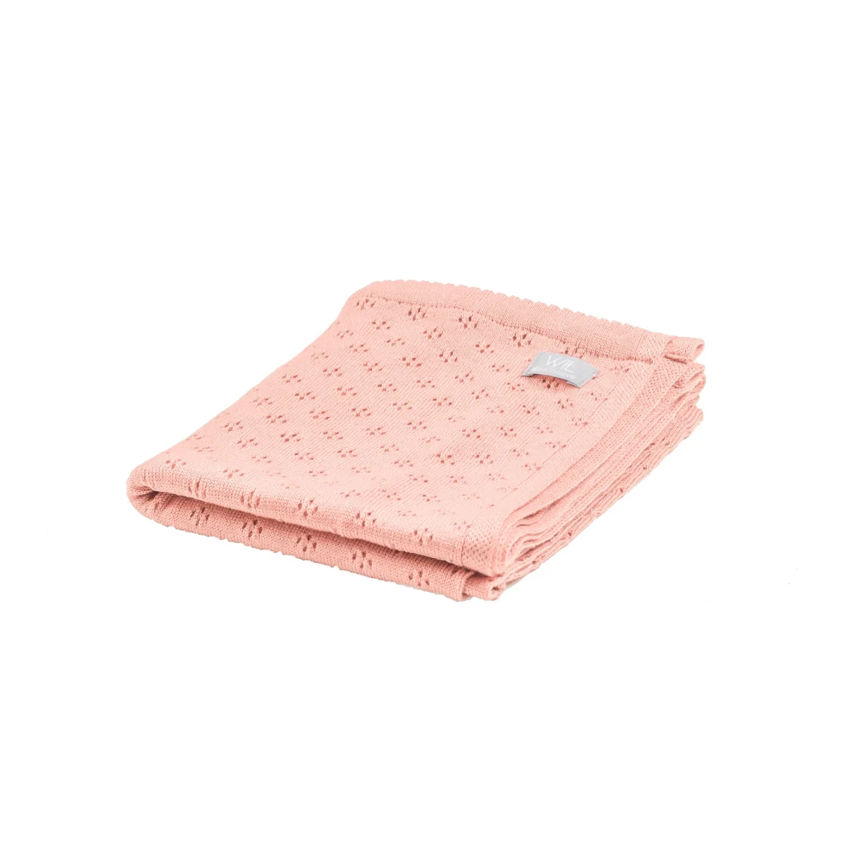 Merino wool baby blanket LOVE — Pink