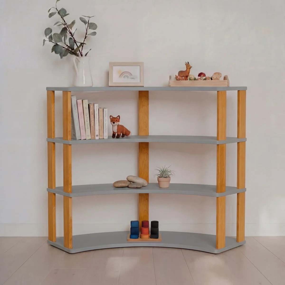 One Little Pine Arch — Modular Montessori Shelf, 2 to 4 Shelves