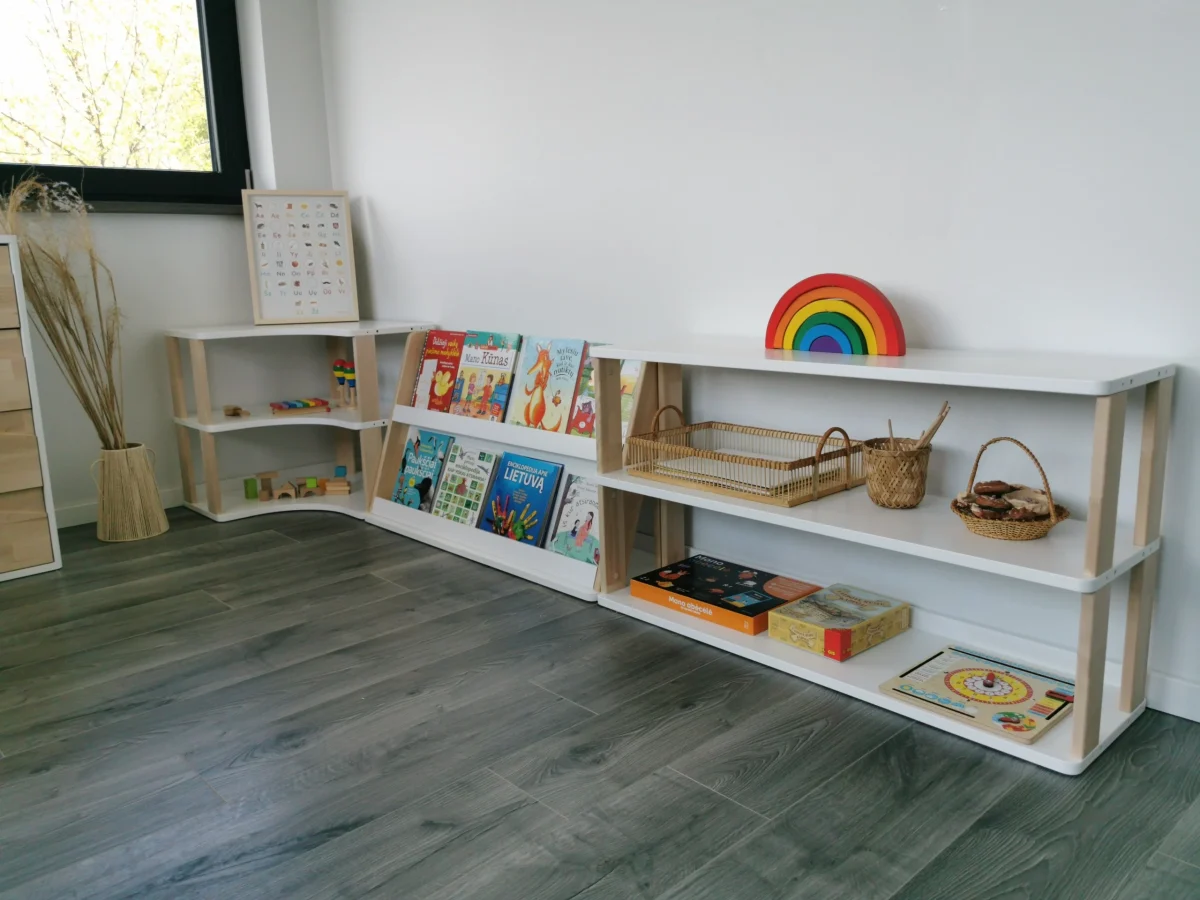 Modular Montessori Bookshelf with 2 Shelves, photo 6