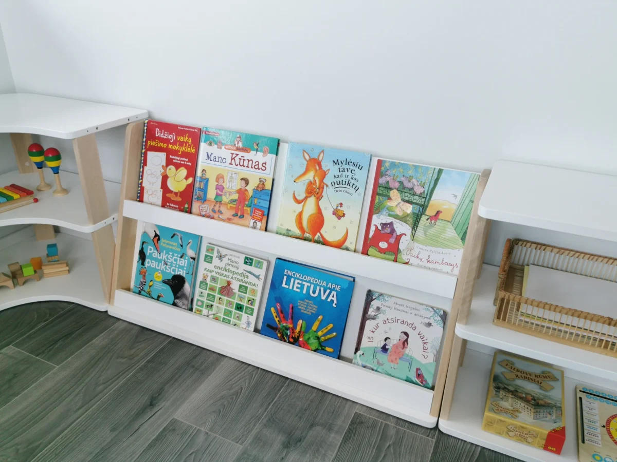 Modular Montessori Bookshelf with 2 Shelves, photo 3