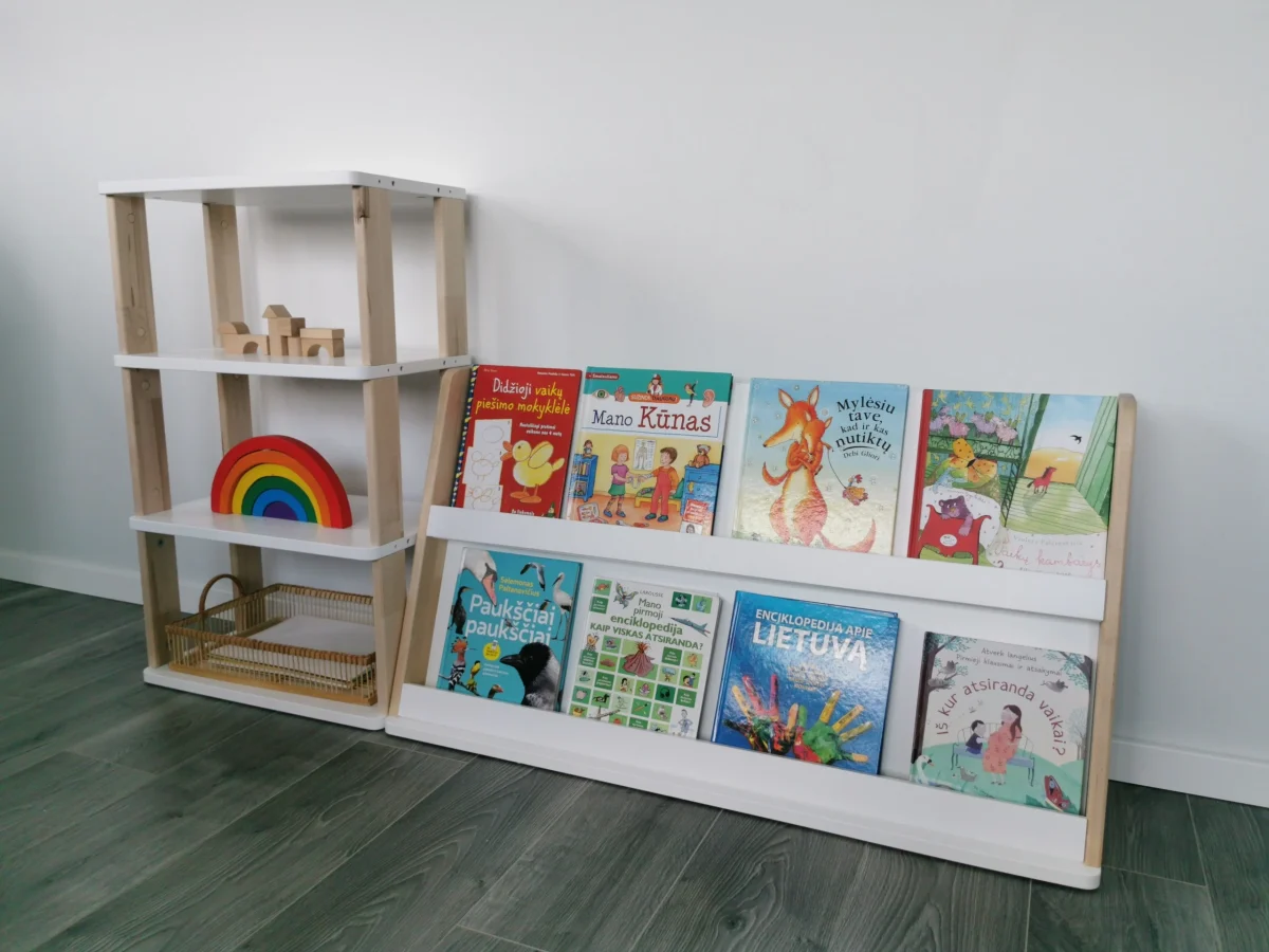 Modular Montessori Bookshelf with 2 Shelves, photo 2