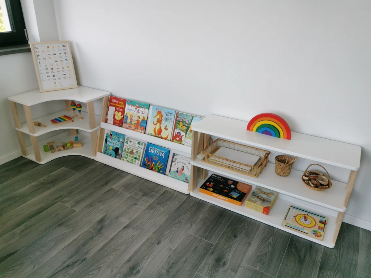 Modular Montessori Bookshelf with 2 Shelves, photo 4