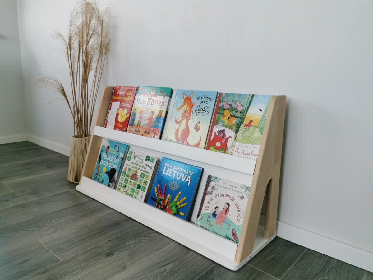 Modular Montessori Bookshelf with 2 Shelves