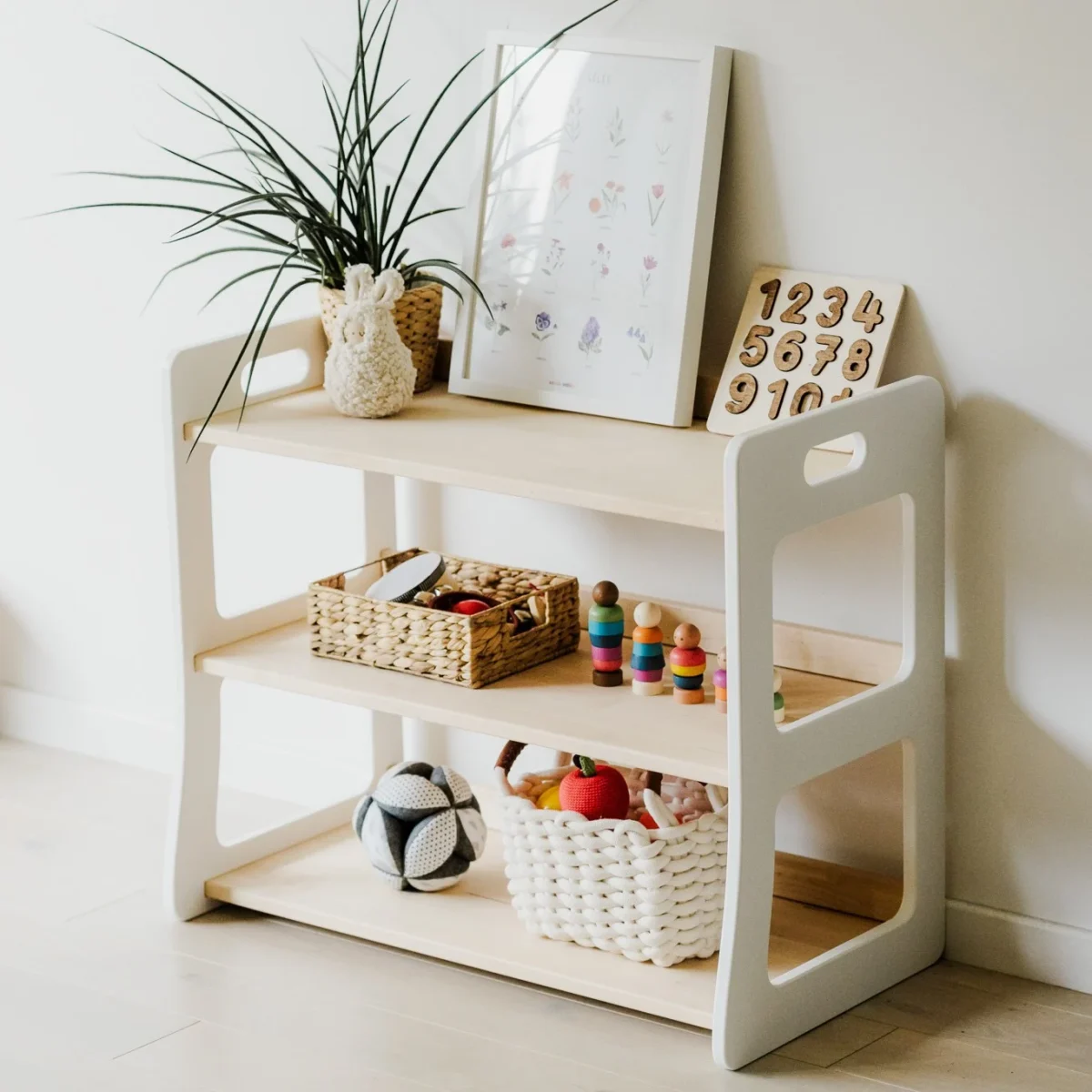 Montessori Toy Shelf Maxi — White / Clear Oil