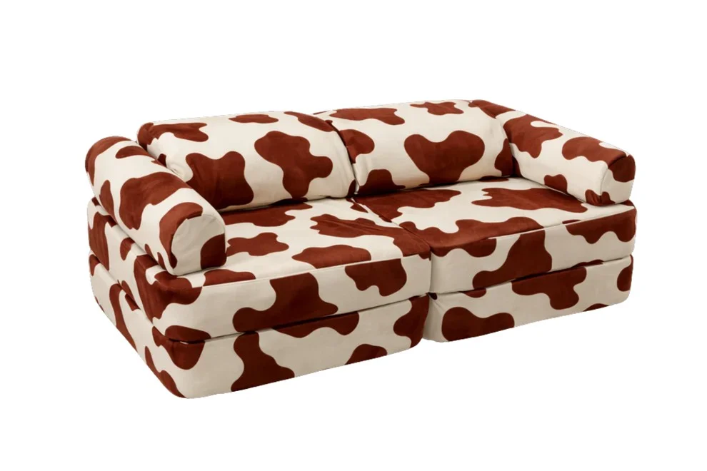 Modular Play Sofa for Children, 120 cm, Animal Print — Cow