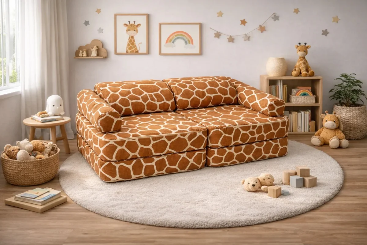 Modular Play Sofa for Children, 120 cm, Animal Print, photo 4