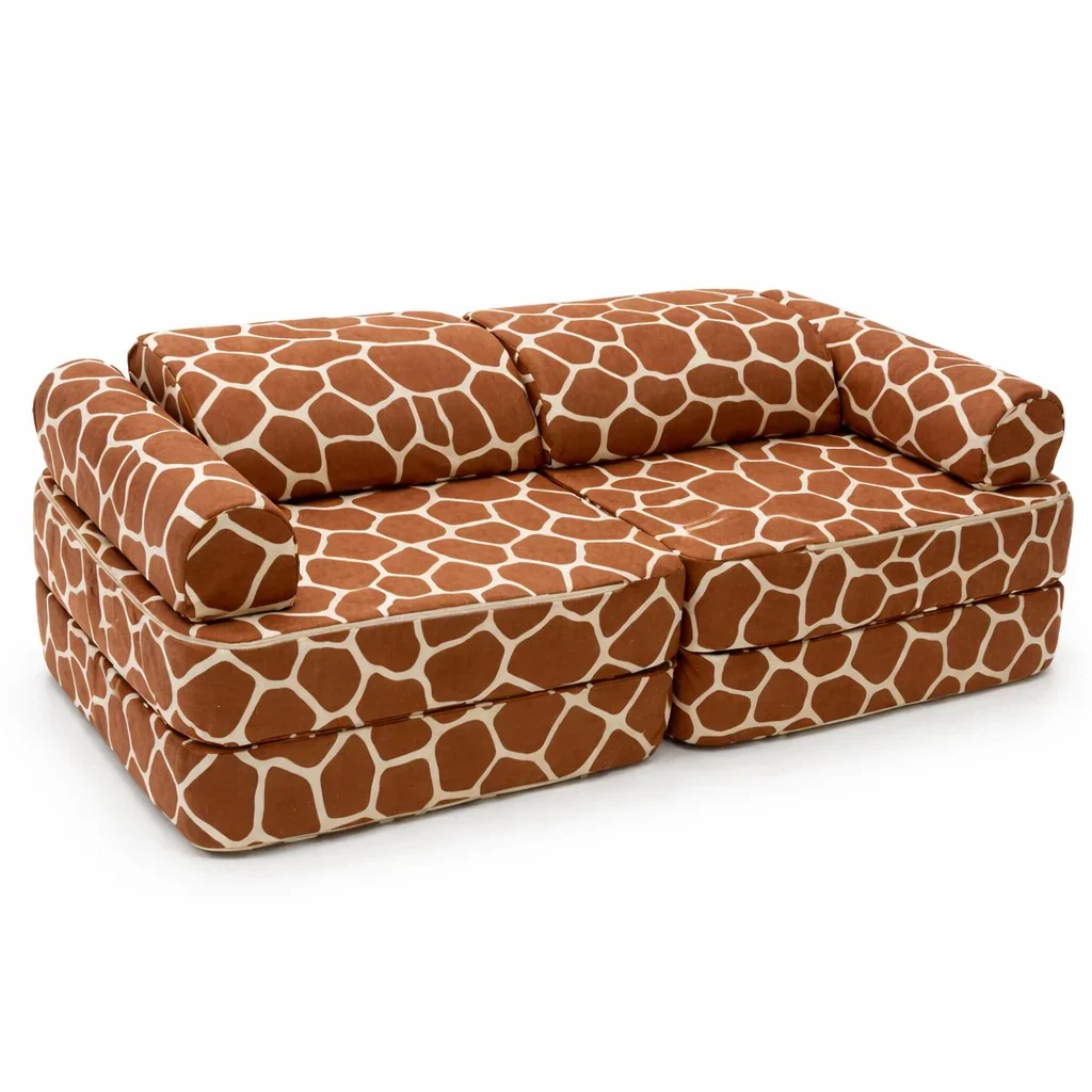 Modular Play Sofa for Children, 120 cm, Animal Print