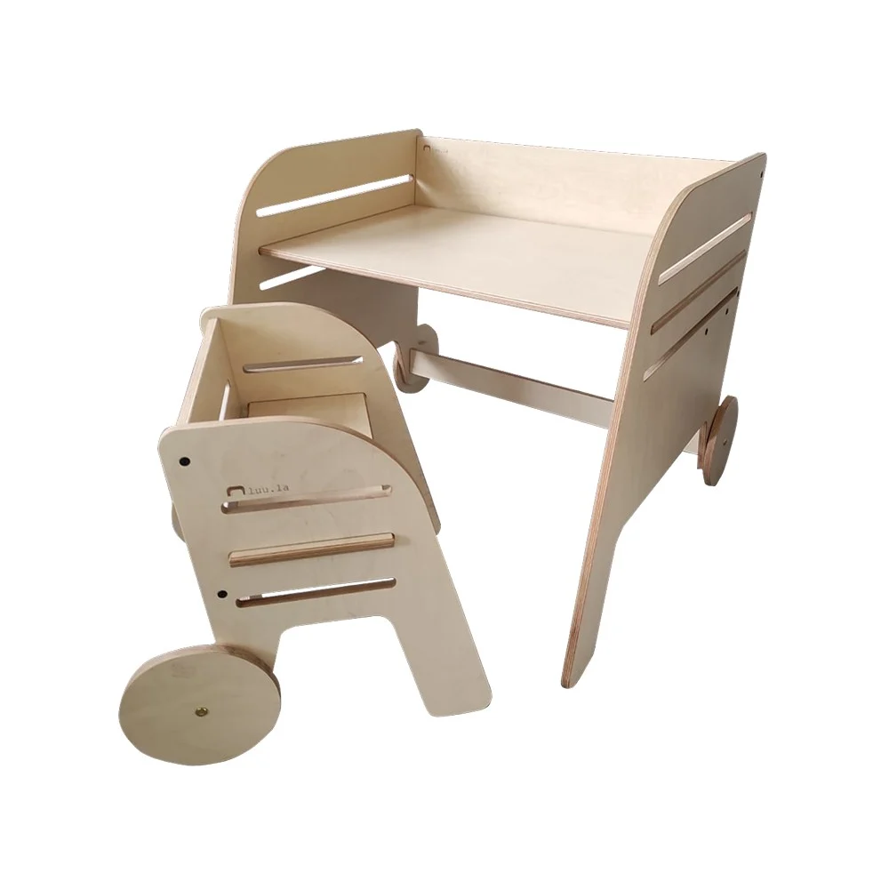 Wagon Wheel Montessori Table and Chair Set, Adjustable