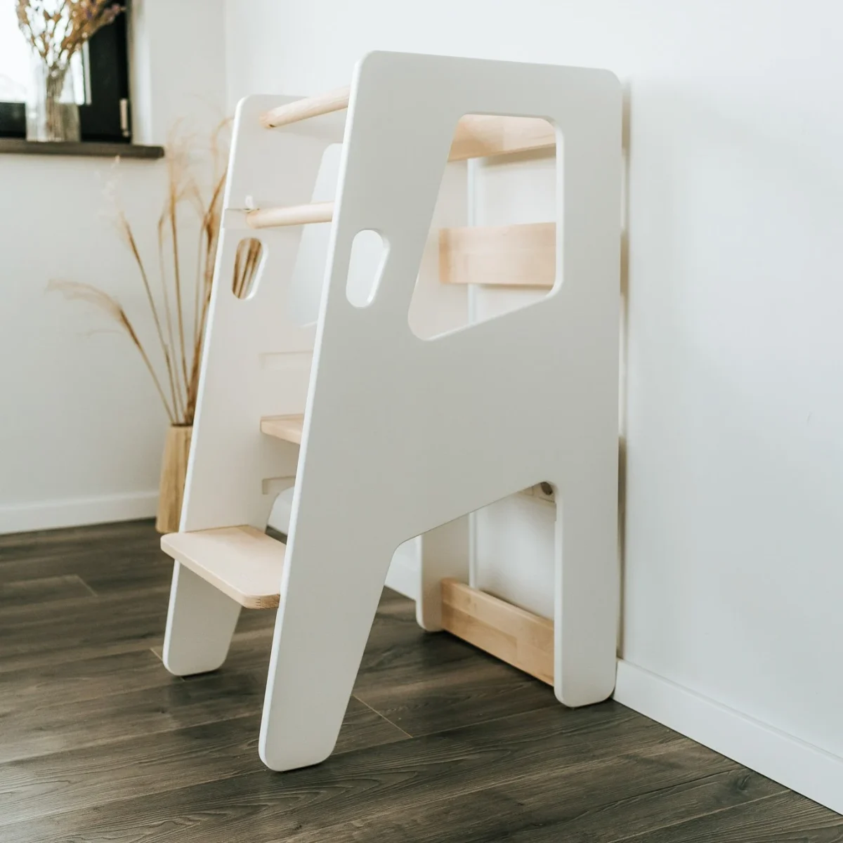 One Little Pine Safety+ — Montessori Tower with Lockable Front Plank
