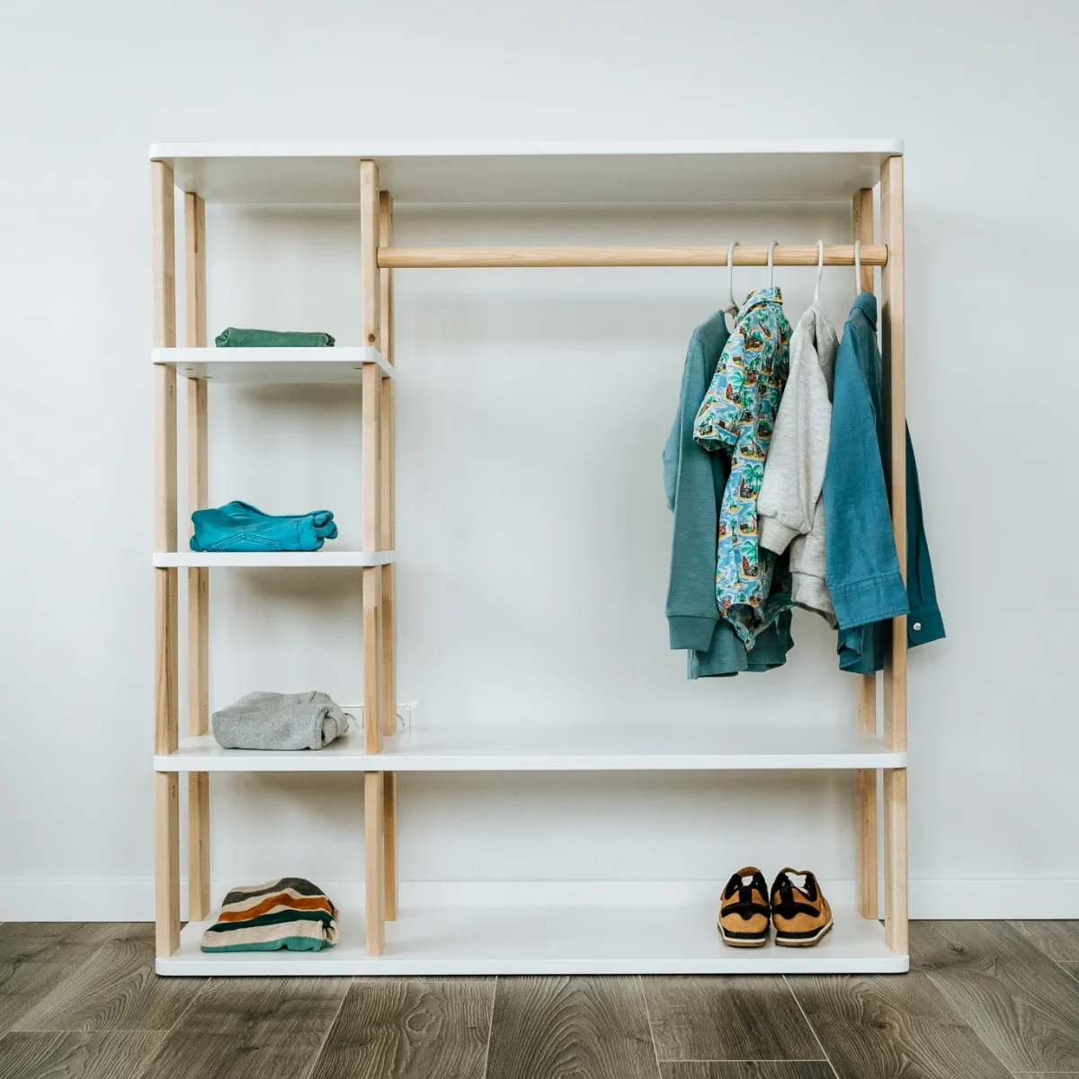 Modular Montessori Wardrobe, Solid Wood