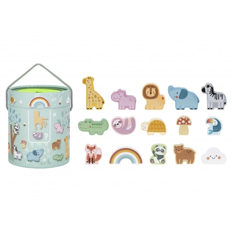 Touch and Match Mystery Box, 15 Wooden Shapes