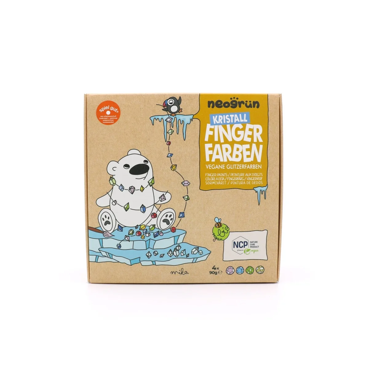Neogrün Organic Glitter Finger Paint Set 4 × 90g, photo 8