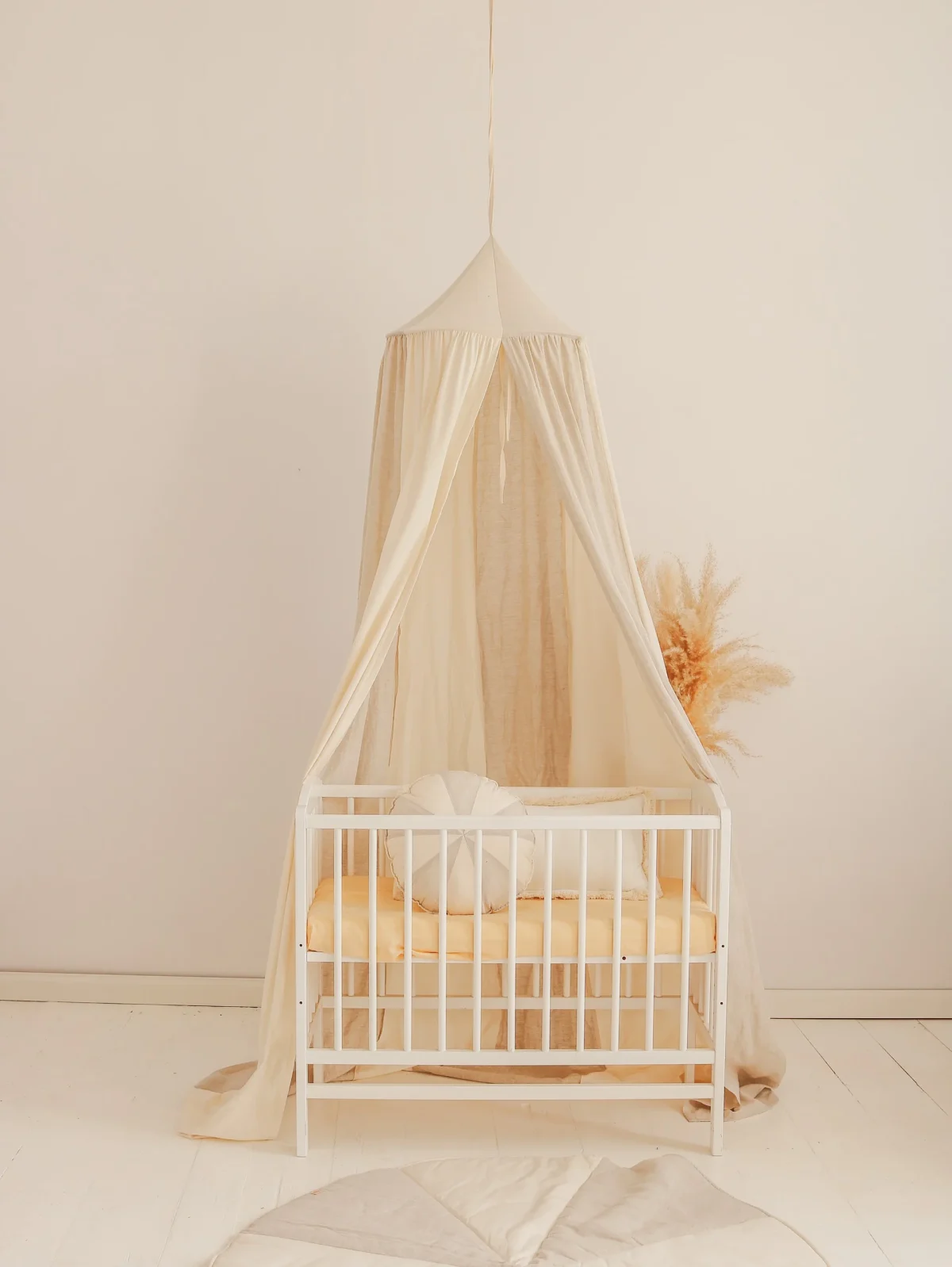 Cotton and Linen Canopy with 50 cm Hoop — Cream Circus