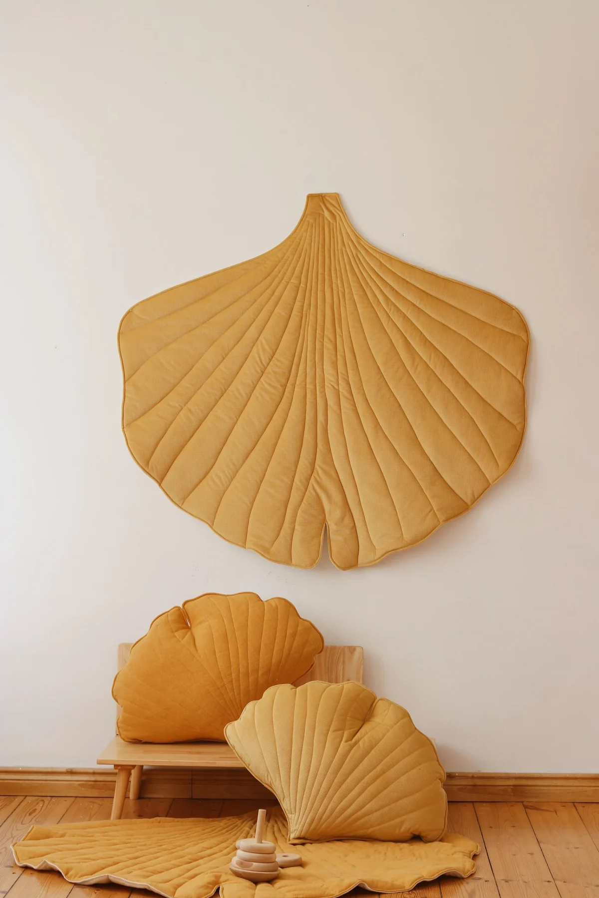 Double-Sided Ginkgo Leaf Playmat, Cotton and Velvet, photo 7