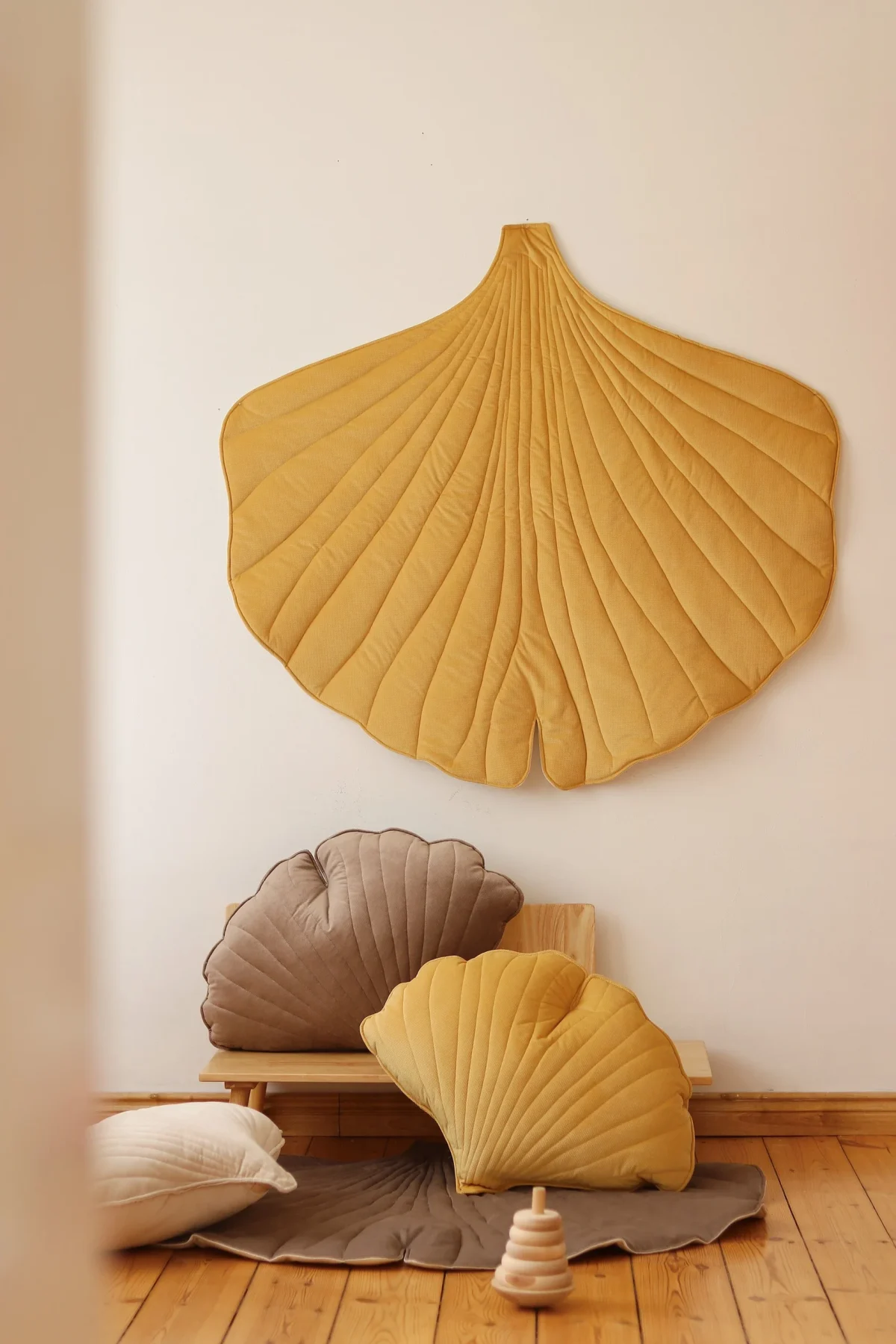 Double-Sided Ginkgo Leaf Playmat, Cotton and Velvet, photo 8