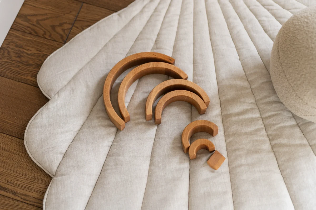 Organic Cotton and Linen Shell Playmat, Sand, photo 5