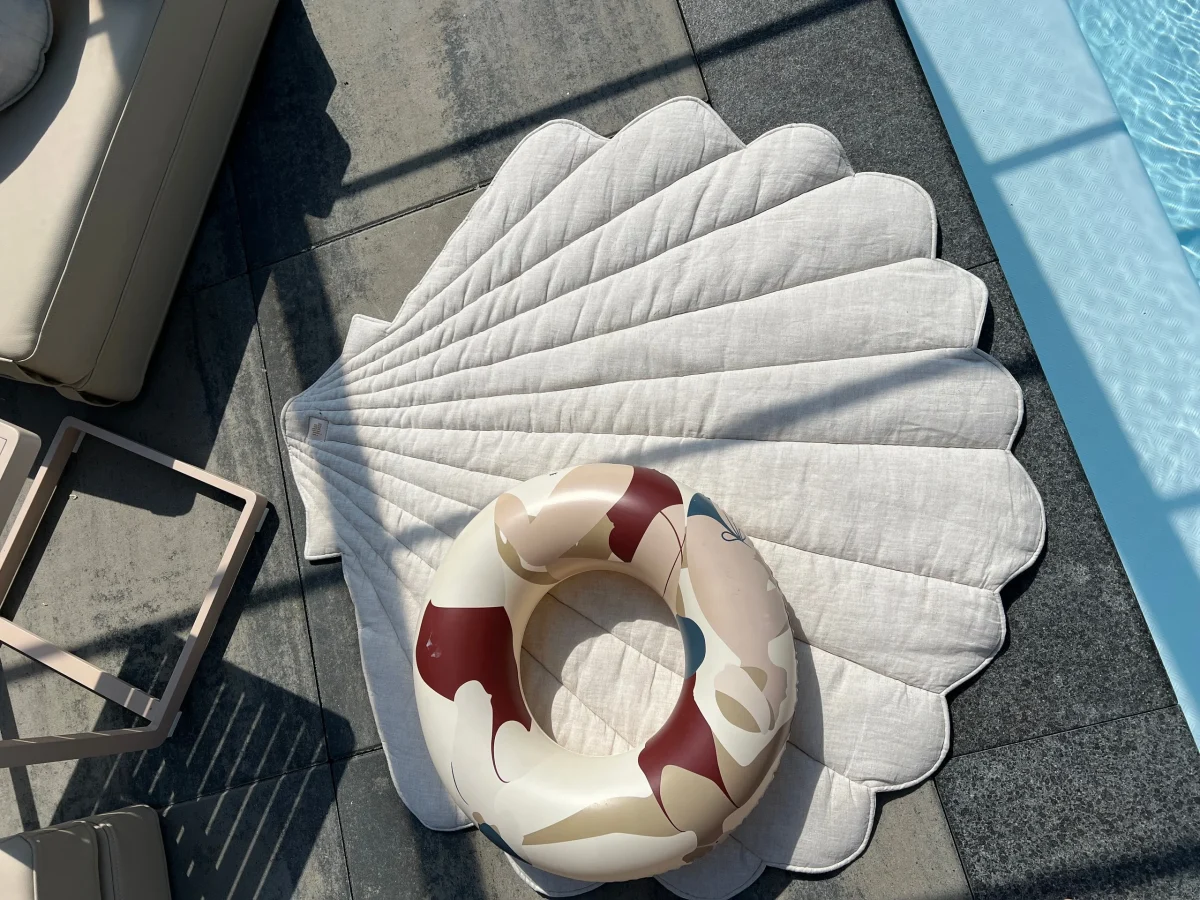 Organic Cotton and Linen Shell Playmat, Sand, photo 2