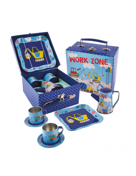 Construction Tea Set with Serving Tray, 7 pcs