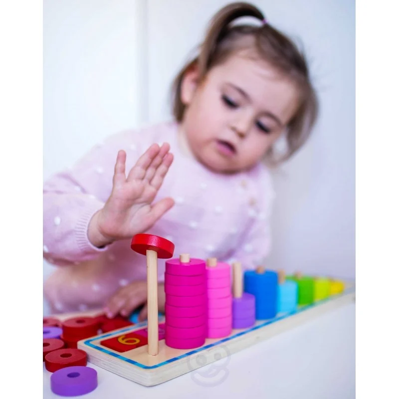 Wooden Colour and Counting Sorter, 56 pcs