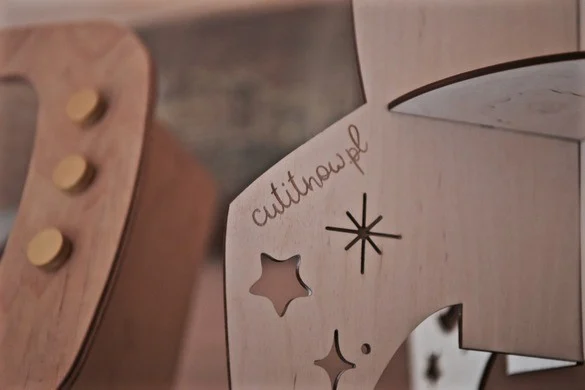 Rocket-Shaped Plywood Shelf with Cut-Out Stars, photo 5