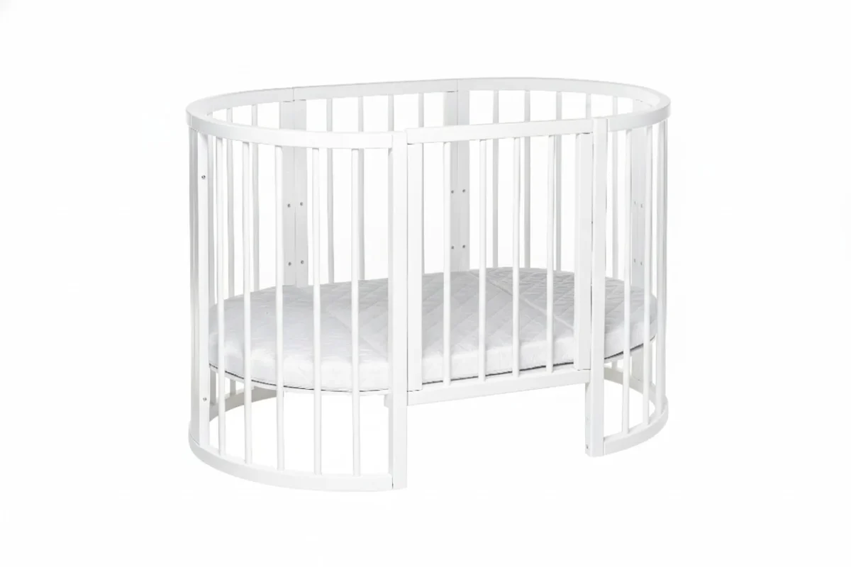 KOTTO OLIN — Round Beech Crib with Transforming Mattress, photo 5