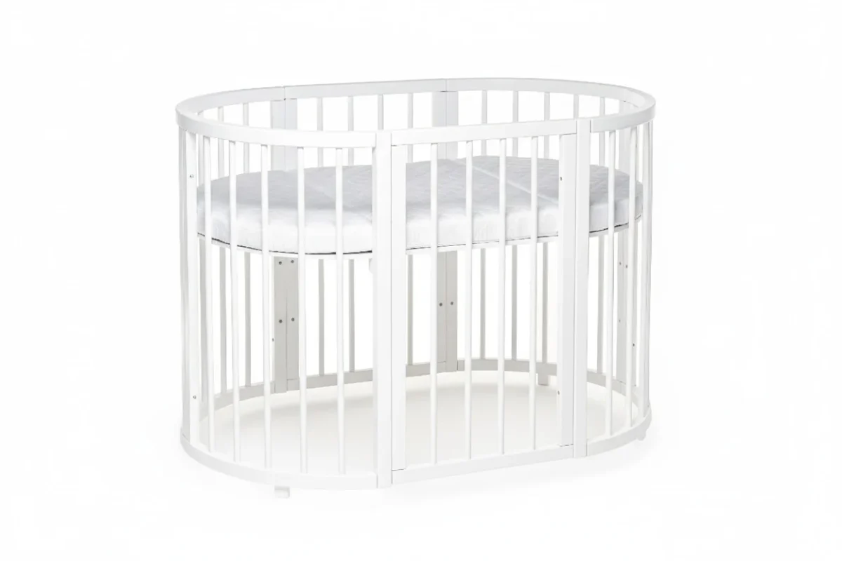 KOTTO OLIN — Round Beech Crib with Transforming Mattress, photo 4