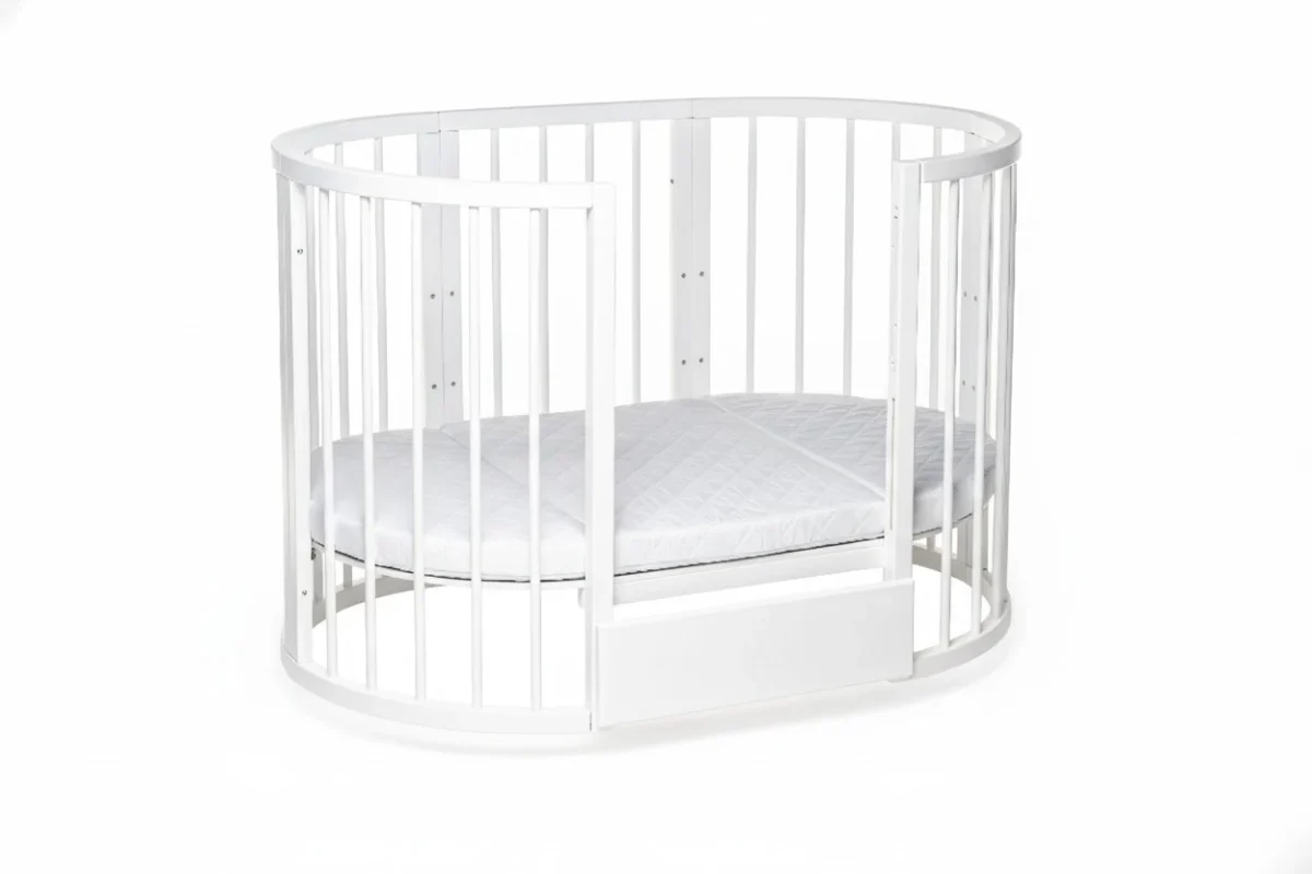 KOTTO OLIN — Round Beech Crib with Transforming Mattress, photo 2