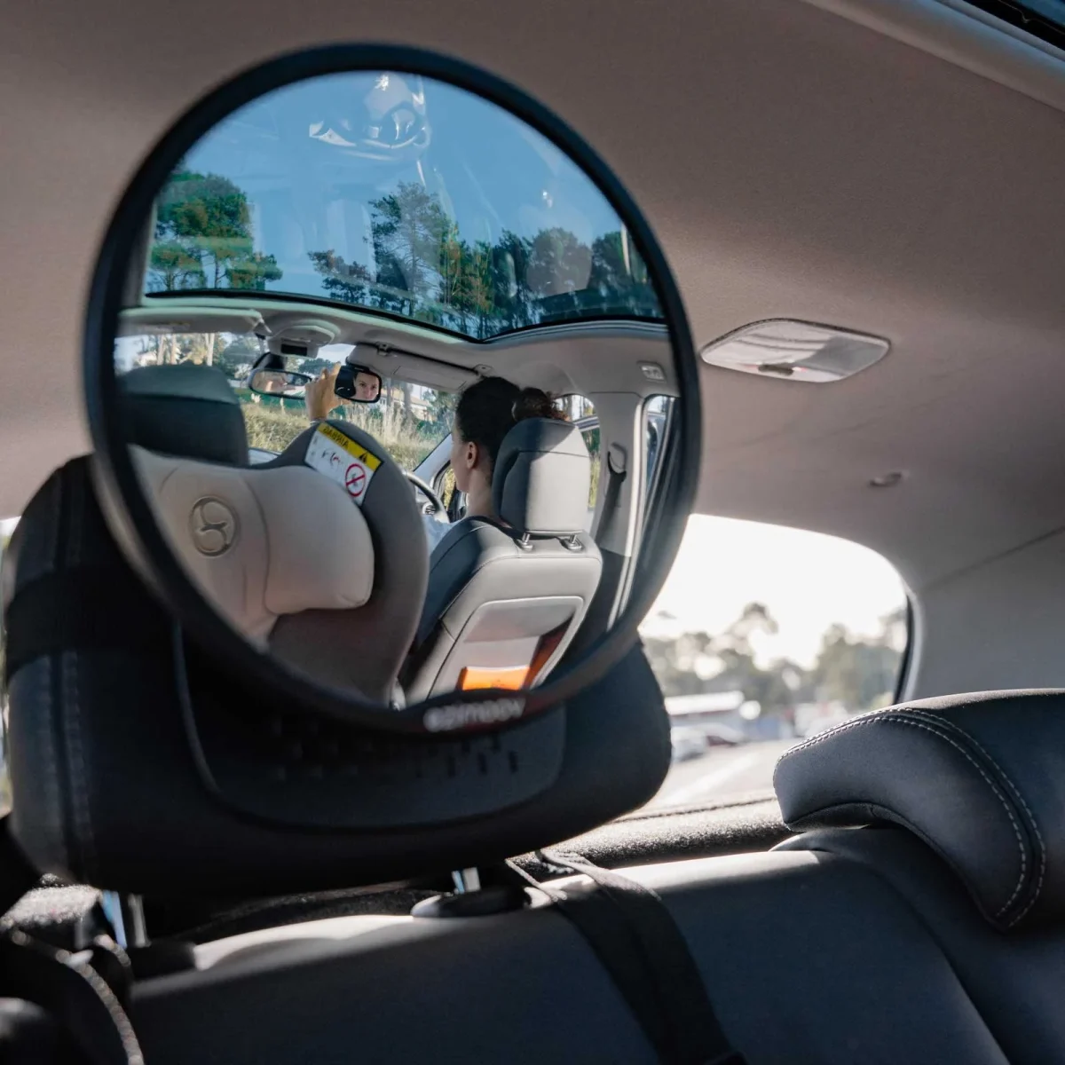 Ezimoov EZI Mirror Round — Headrest Mirror, 360° Rotation, photo 2