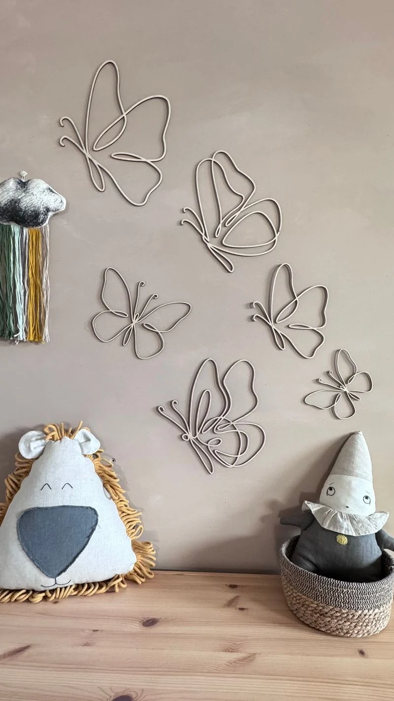 Wall decoration, Set of 6 Wooden Butterflies