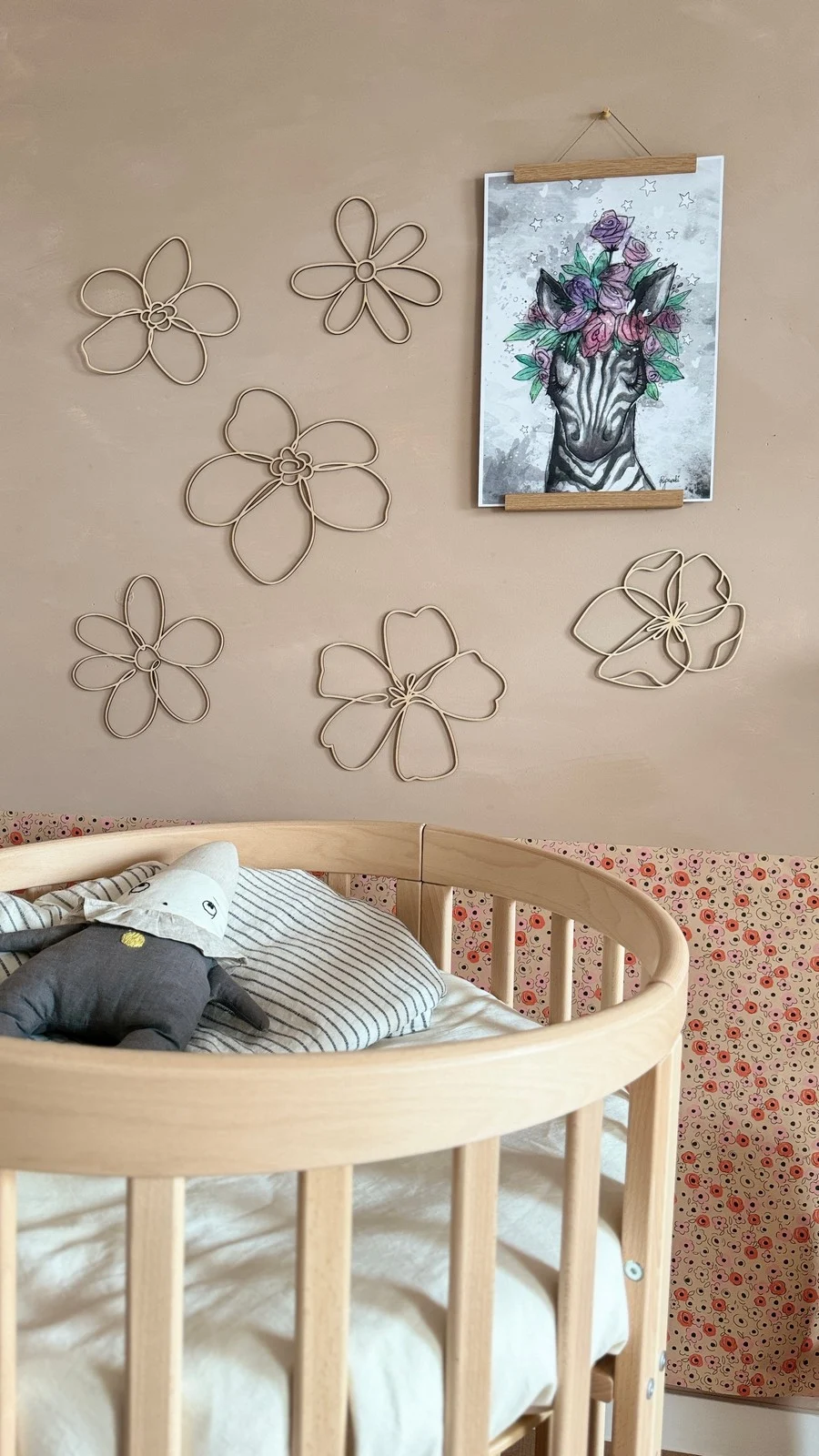 Set of 6 Wooden Flowers Wall Decoration, photo 5