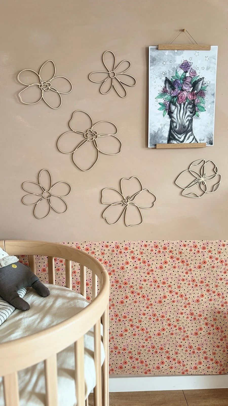 Set of 6 Wooden Flowers Wall Decoration, photo 2