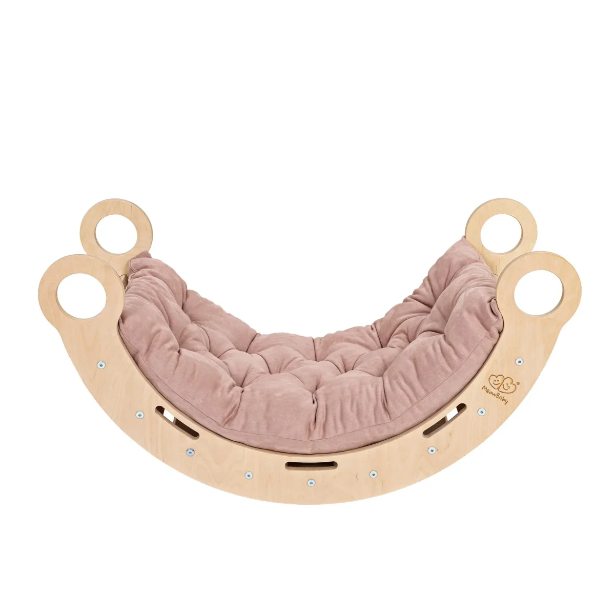 MeowBaby Snug Rocker — 4-in-1 Rocker in Birch Plywood with Pillow