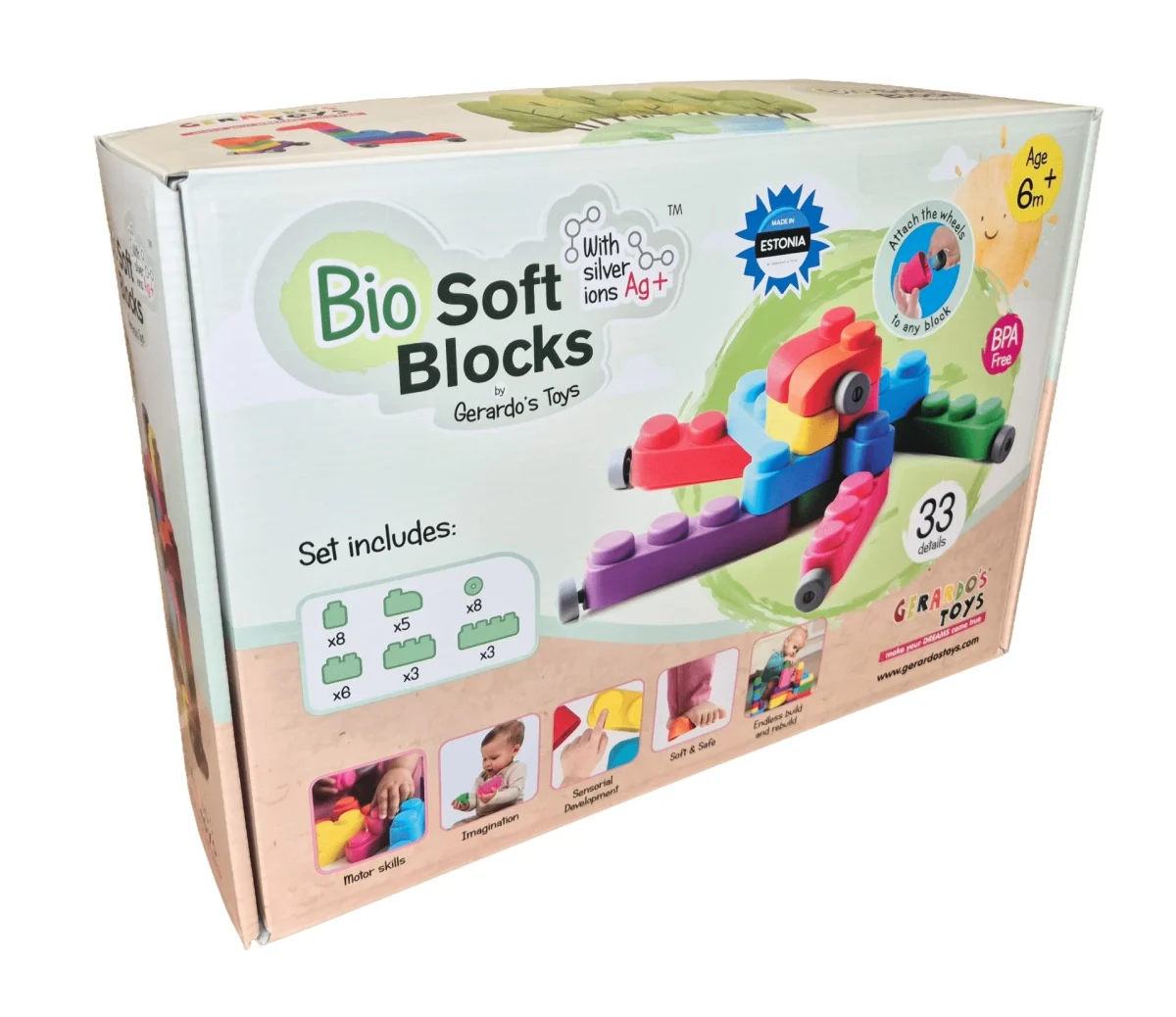 Soft Blocks Set with Wheels, 33 pcs, photo 11