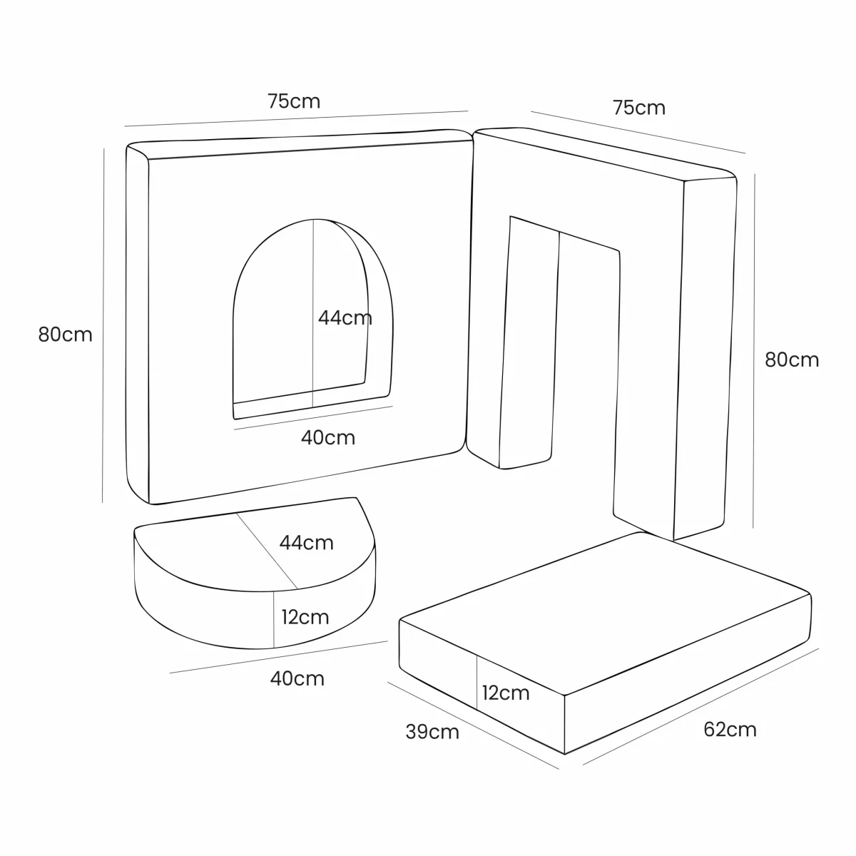 Soft Play Set for Toddlers, 4 Elements, photo 5