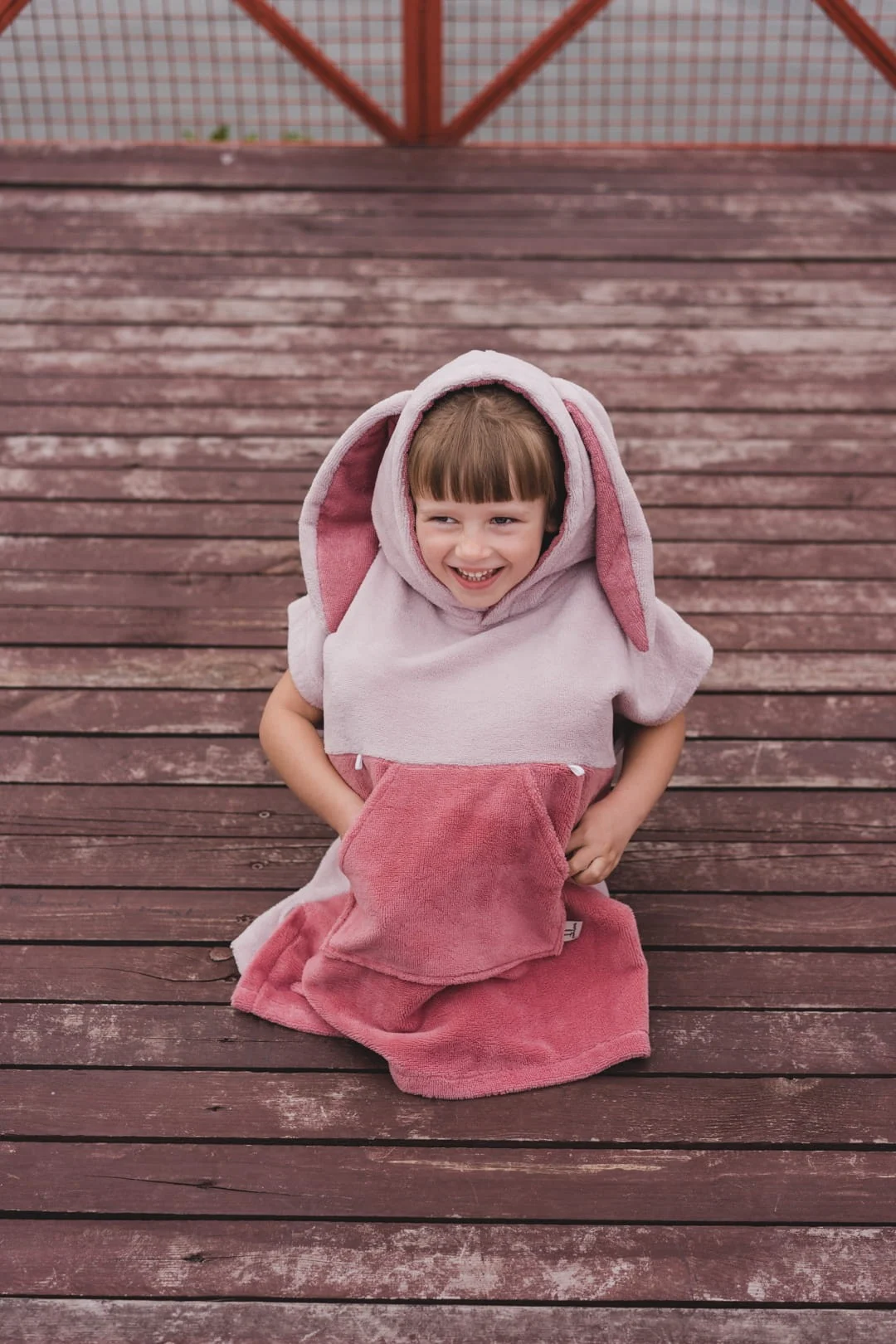 Patulove Surfbunny — Kids Bath Poncho — Pink