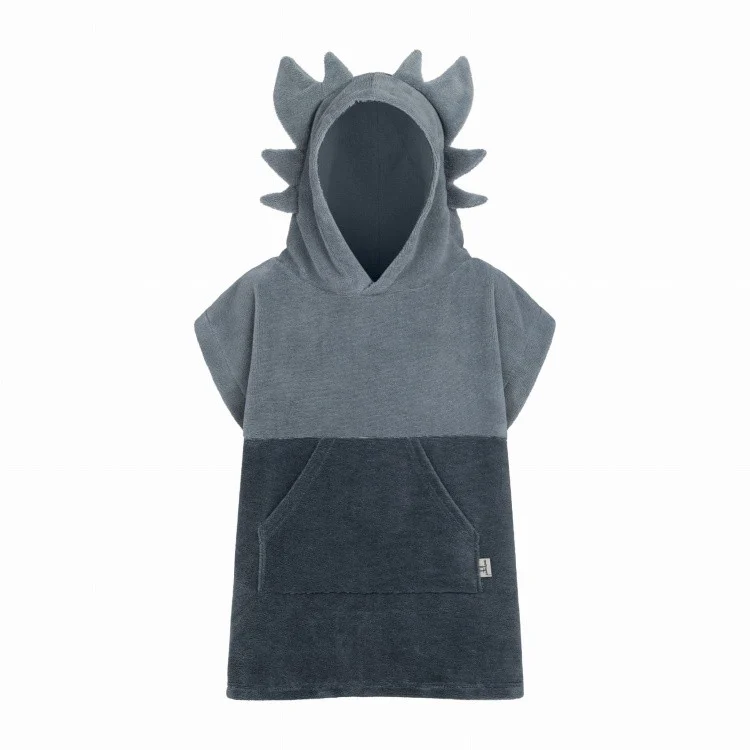Patulove Surfdragon — Kids Bath Poncho, Grey