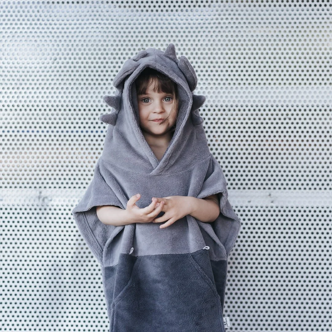 Patulove Surfdragon — Kids Bath Poncho, Grey, photo 2