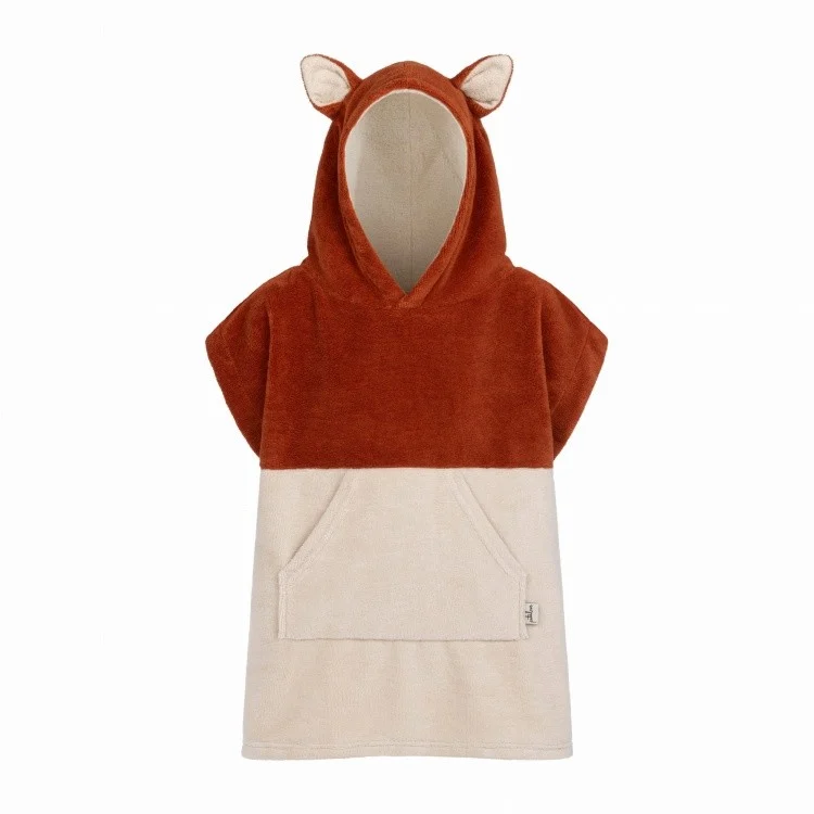 Patulove Surffoxy — Kids Bath Poncho, Orange
