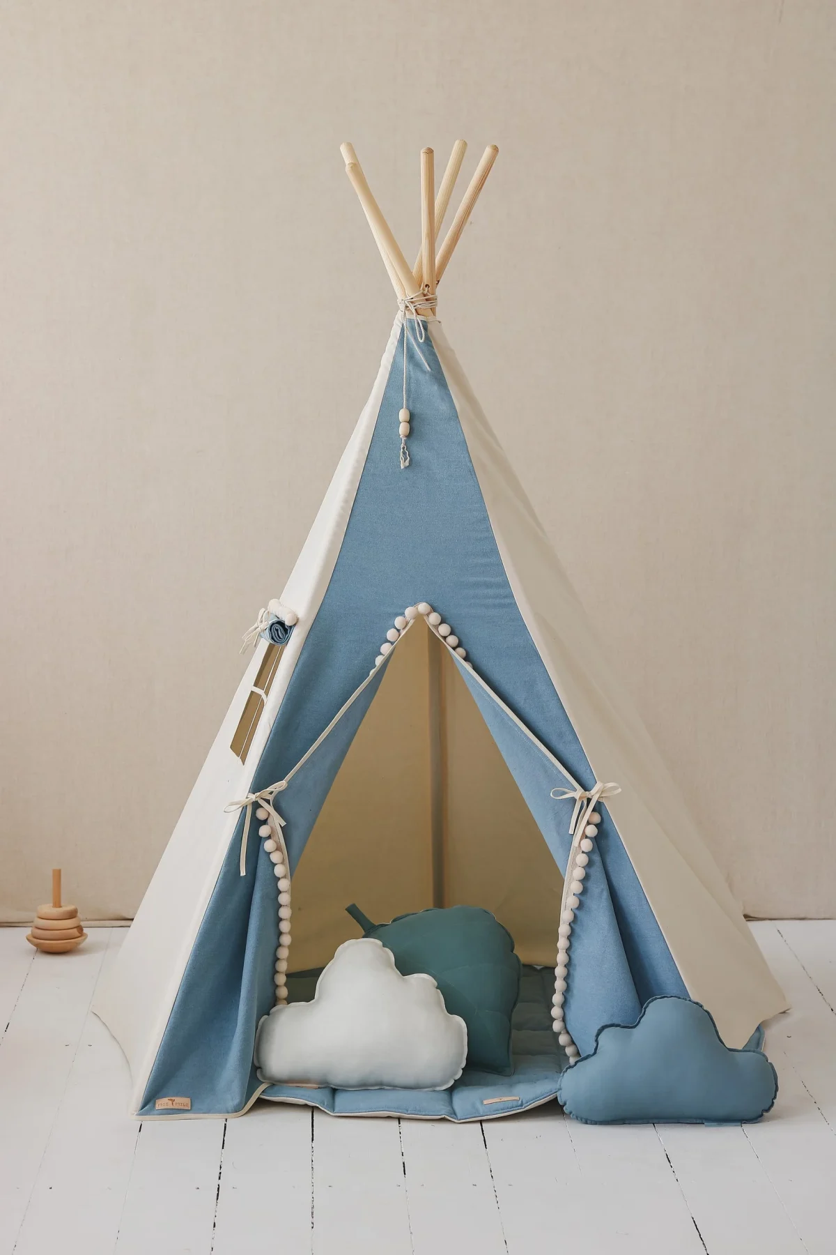Cotton Teepee Tent with Window and Pine Poles, photo 6