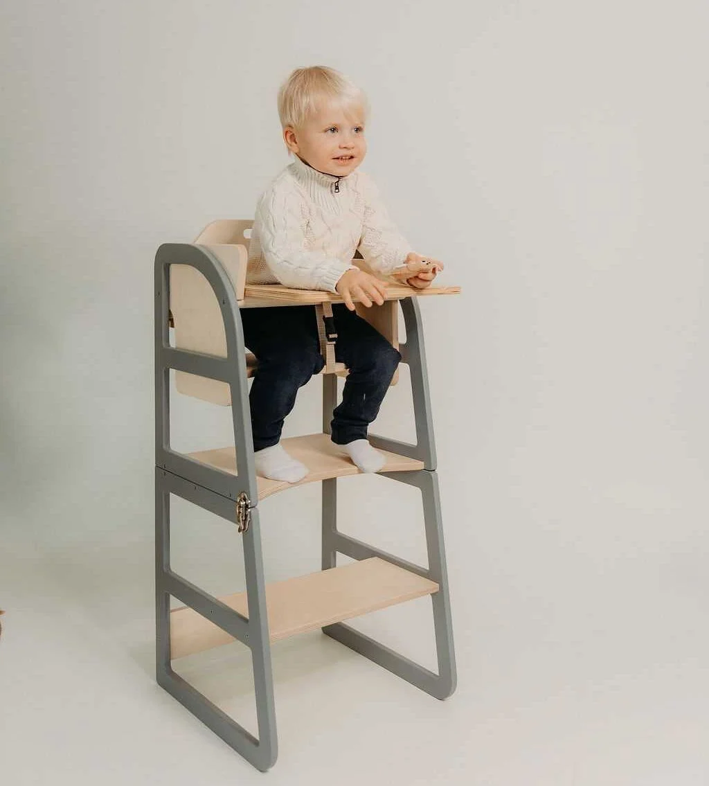 leg&go Sleekstep — Kitchen Tower and High Chair Combo — Grey