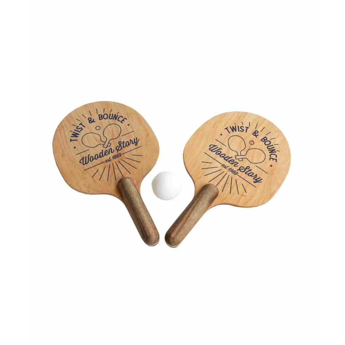 Wooden Story Twist & Bounce — Wooden Paddles with Ball