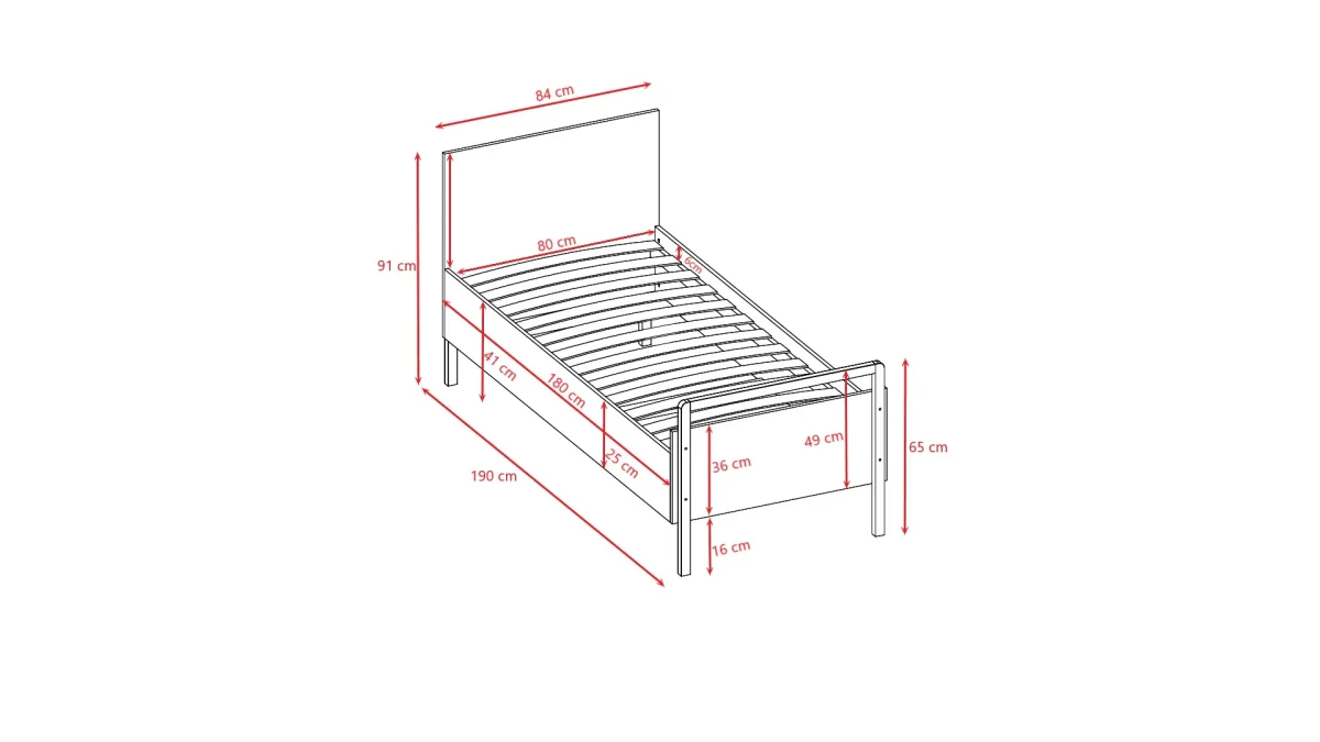 Kocot Kids Victor — Kids Bed with Solid Oak Legs, 180 × 80 cm, photo 6