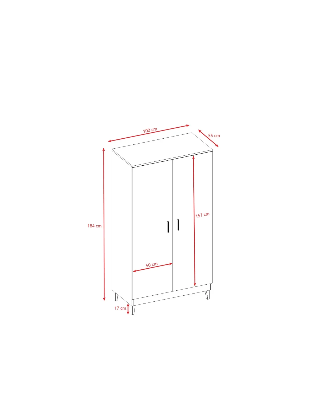 Kocot Kids Kubi — Wardrobe with Oak Legs and Handles, photo 5