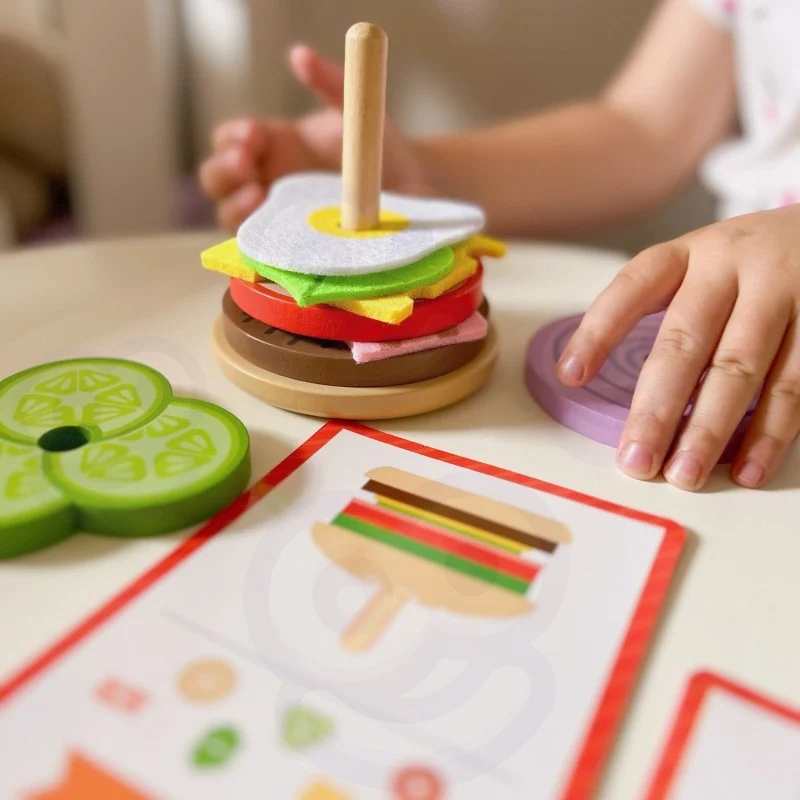 Wooden Burger Restaurant Puzzle for Children, 15 pcs, photo 9