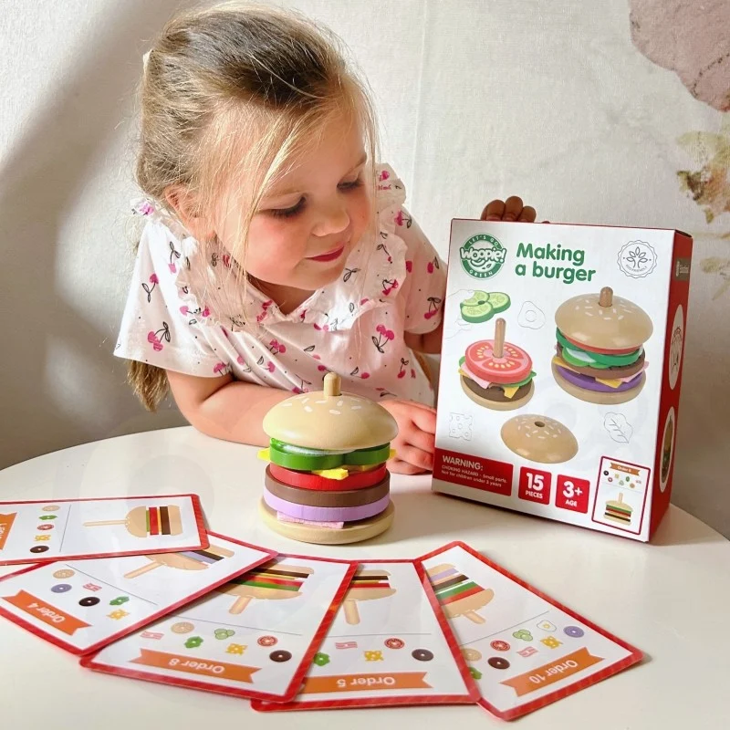 Wooden Burger Restaurant Puzzle for Children, 15 pcs, photo 10