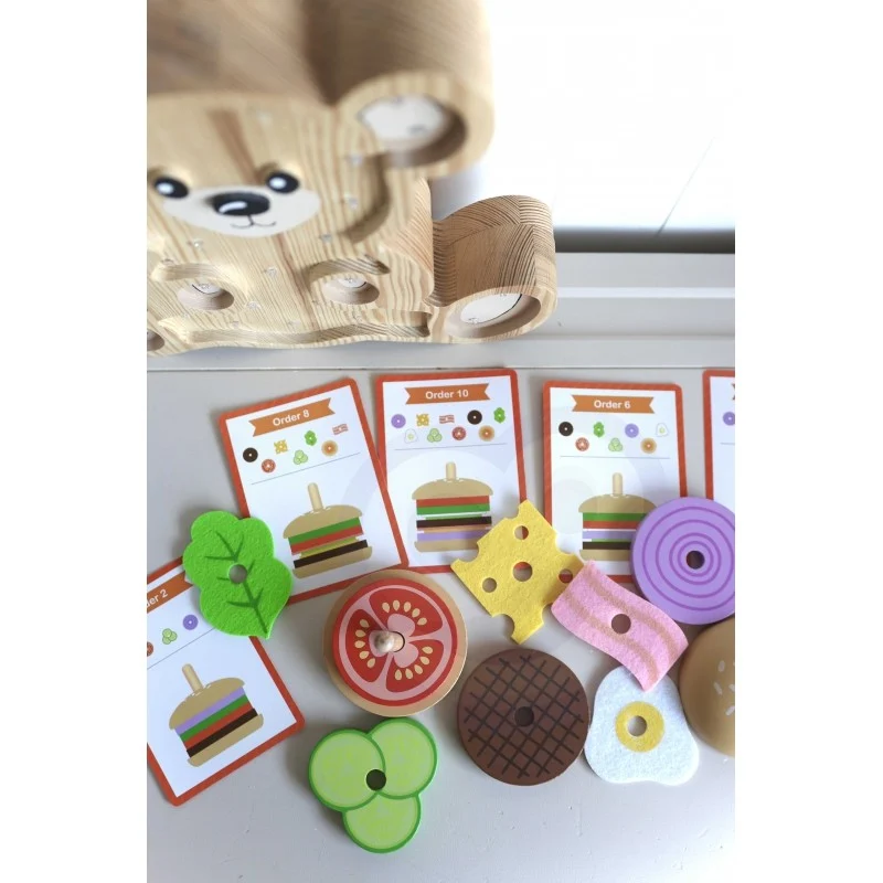 Wooden Burger Restaurant Puzzle for Children, 15 pcs, photo 3