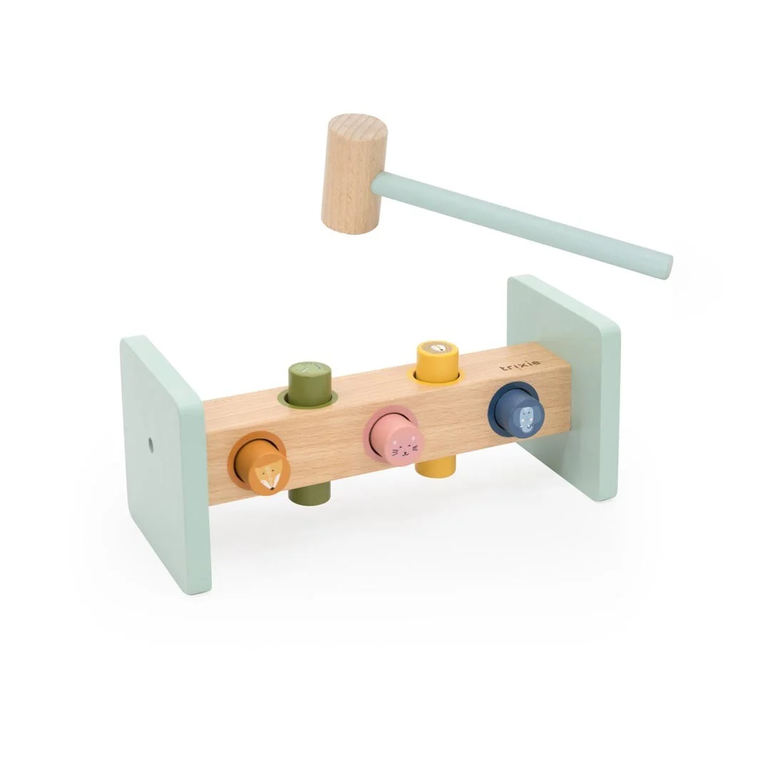 Wooden Hammer Bench with Animals