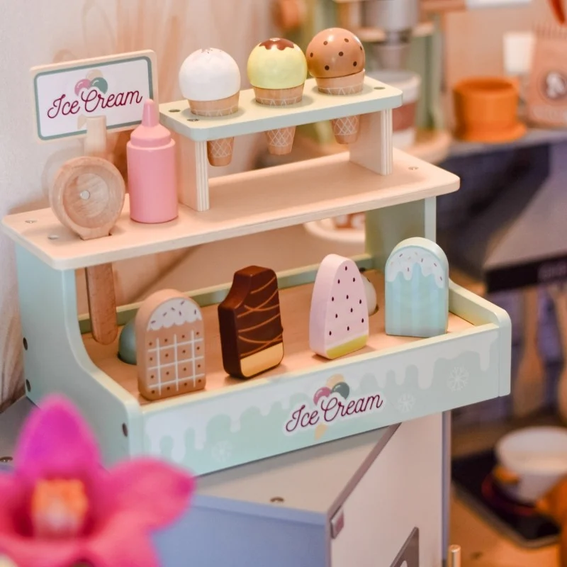 Wooden Ice Cream Shop Set with Ice Cream Stand, photo 2