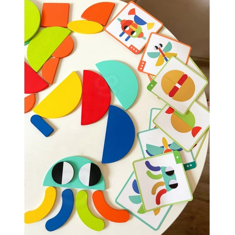 Wooden Montessori Puzzle with Cards, 55 Pieces, photo 7