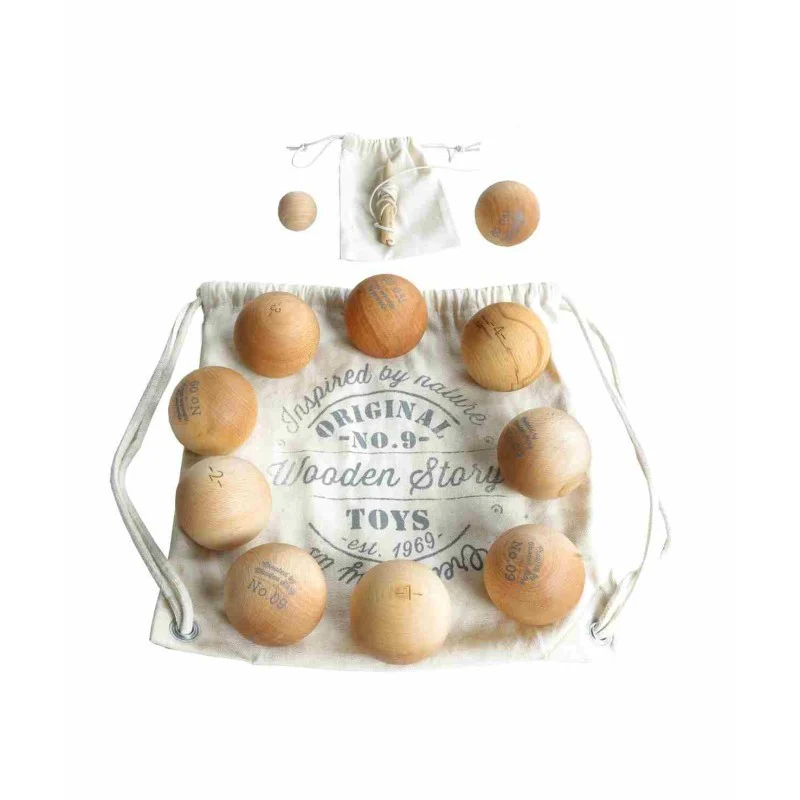 Wooden Pétanque Game, 8 Balls and Cochonnet